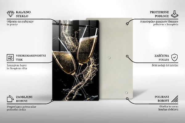 Chopping board glass Champagne glasses