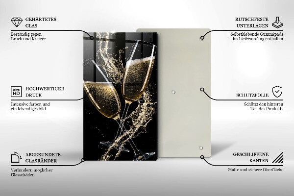 Chopping board glass Champagne glasses