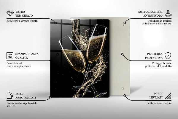 Chopping board glass Champagne glasses