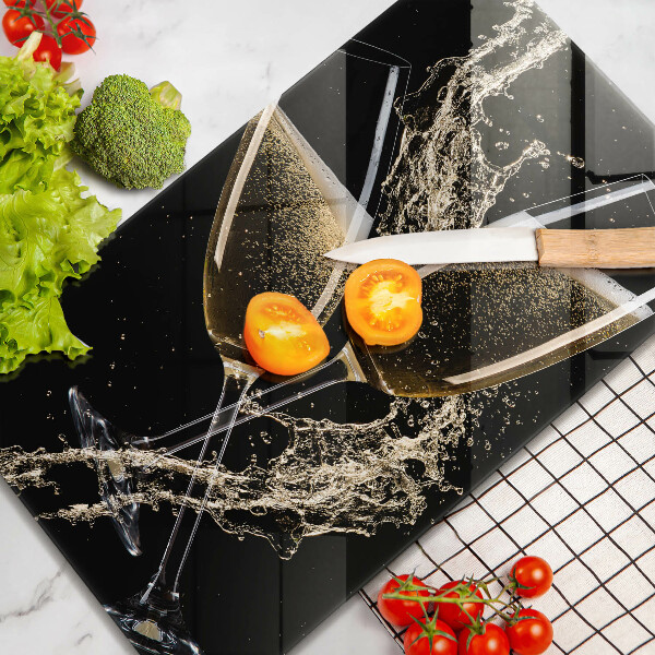Chopping board glass Champagne glasses