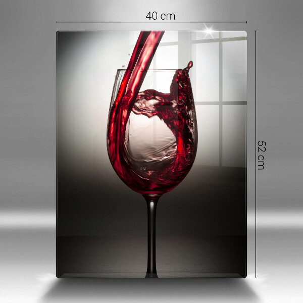 Chopping board glass Glass and red wine