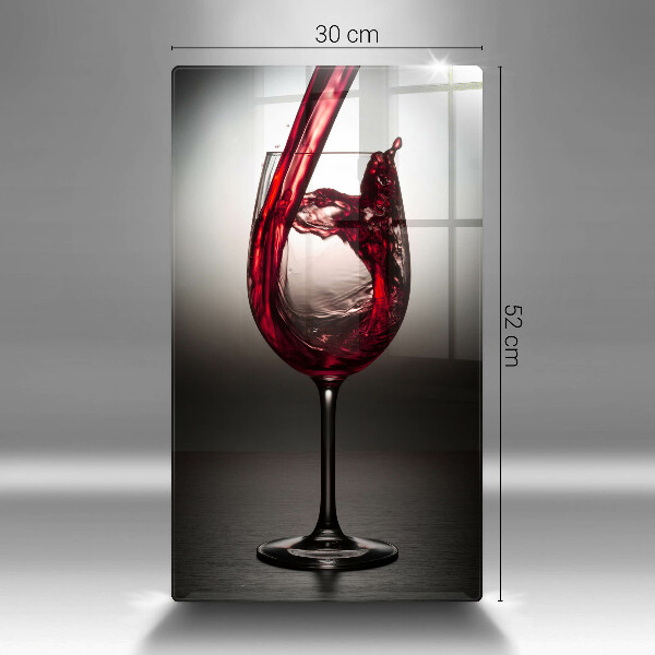 Chopping board glass Glass and red wine