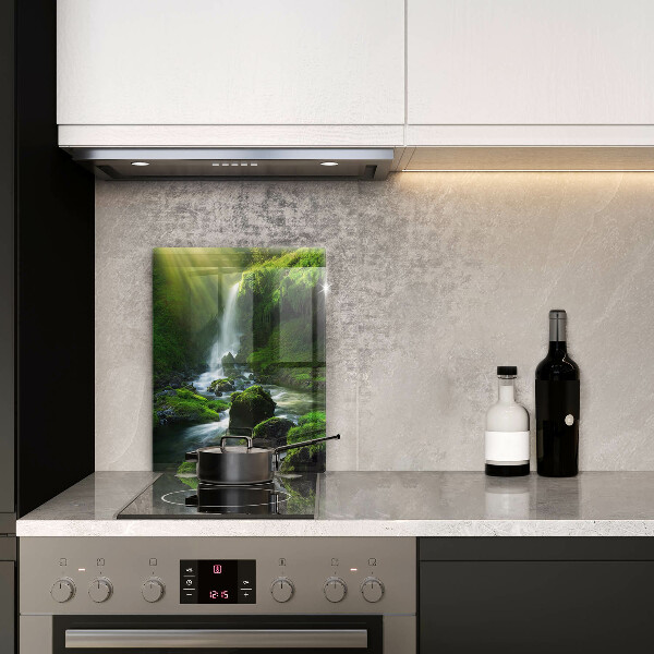 Chopping board glass Waterfall in the jungle