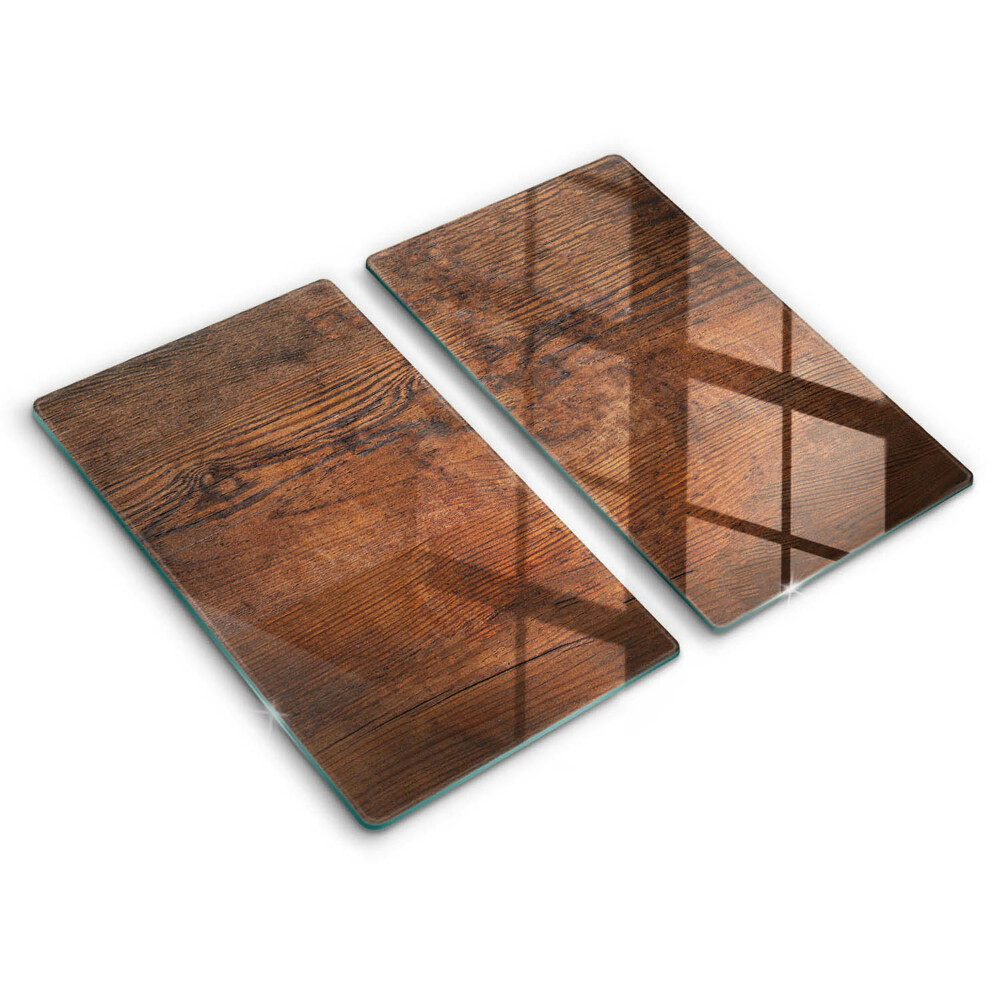 Glass chopping board Dark wood board