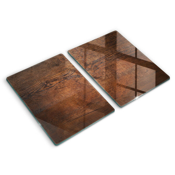 Glass chopping board Dark wood board