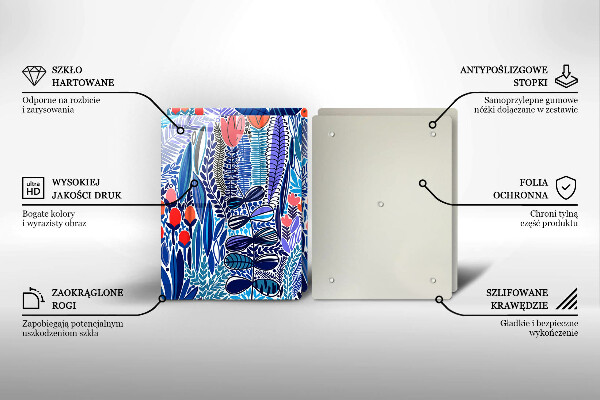 Glass chopping board Painted meadow