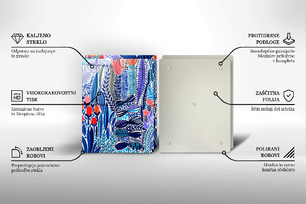 Glass chopping board Painted meadow