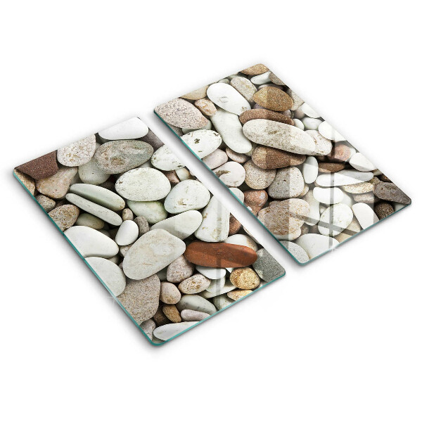 Glass chopping board Background small stones