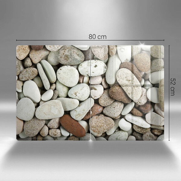 Glass chopping board Background small stones