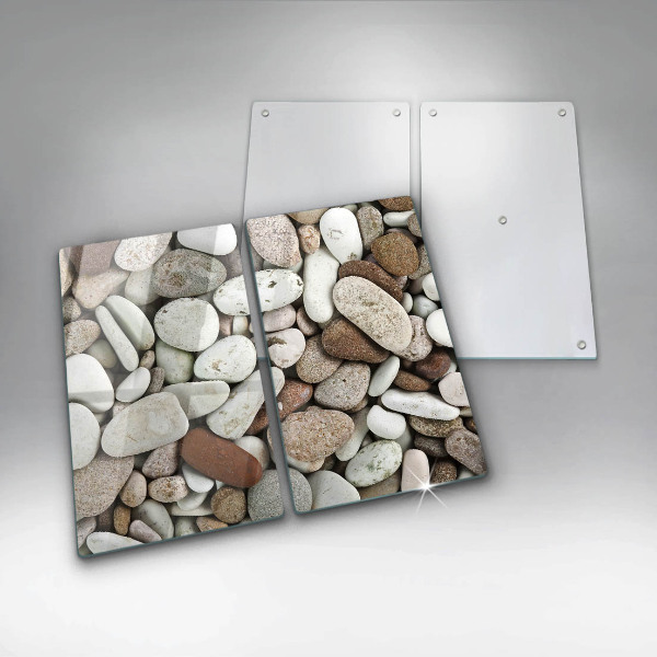 Glass chopping board Background small stones