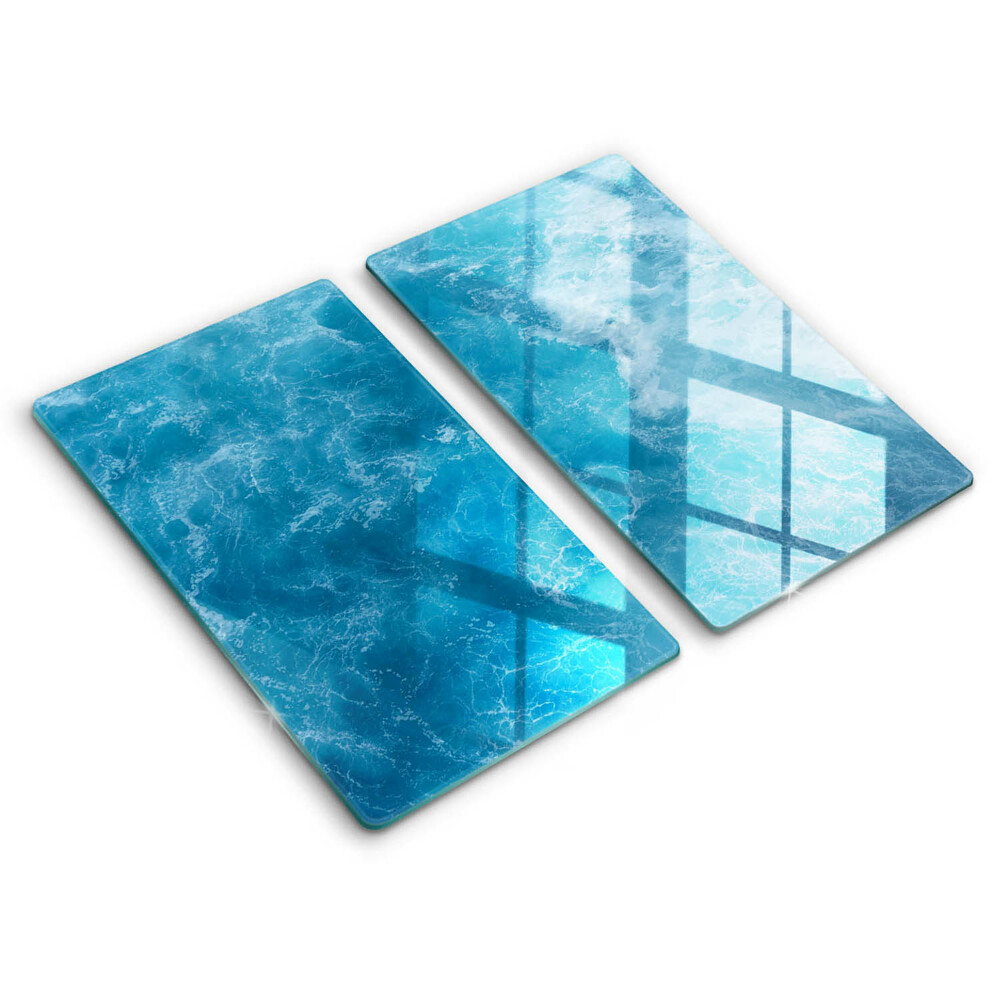 Glass chopping board Blue water