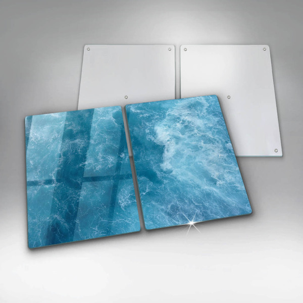 Glass chopping board Blue water