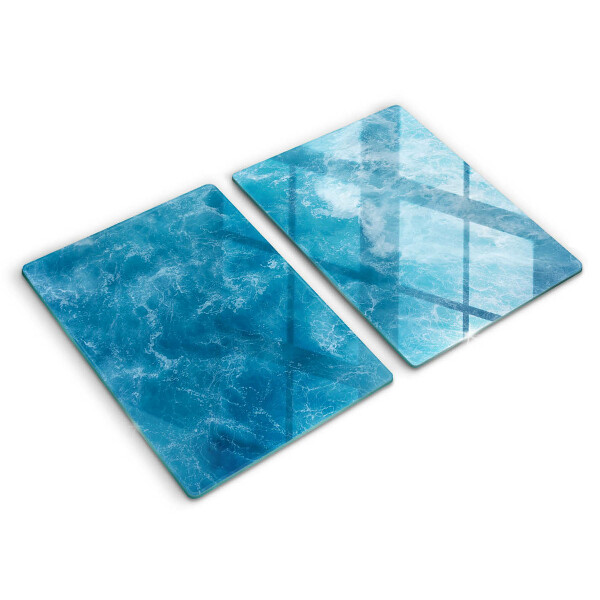 Glass chopping board Blue water