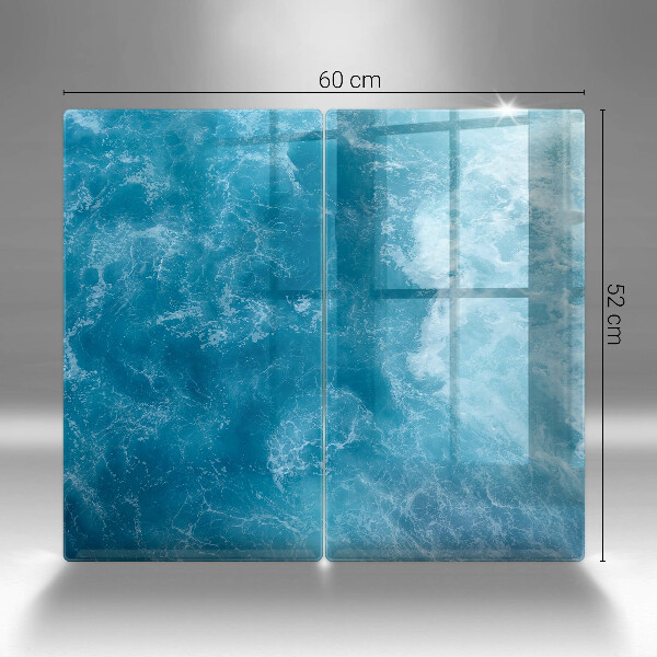 Glass chopping board Blue water