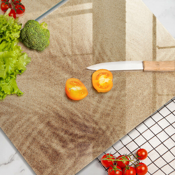Glass chopping board Beach sand and holidays