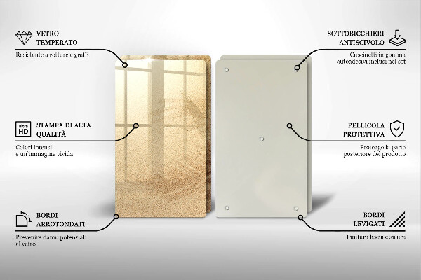 Glass chopping board Beach sand and holidays