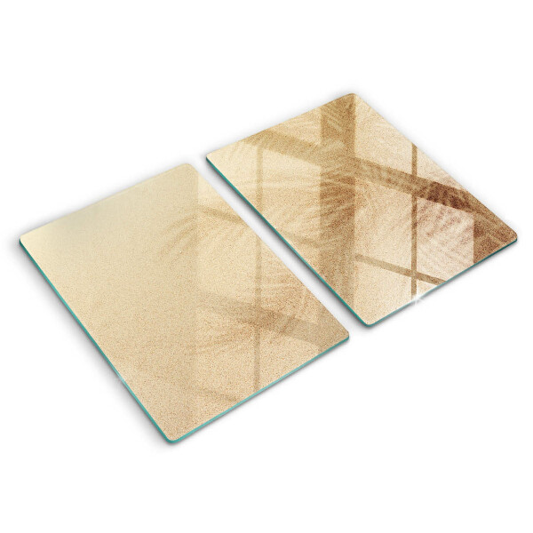 Glass chopping board Beach sand and holidays