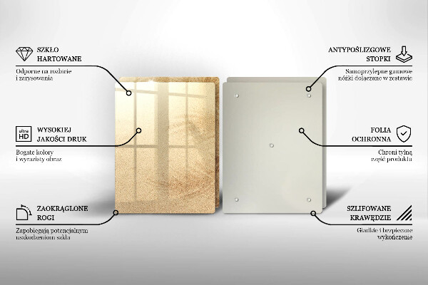 Glass chopping board Beach sand and holidays