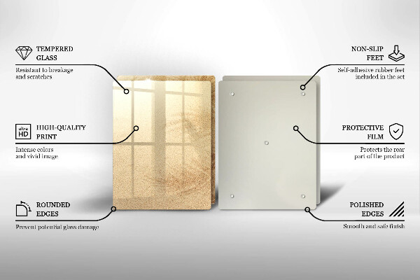 Glass chopping board Beach sand and holidays