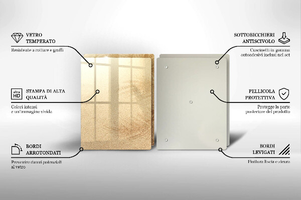 Glass chopping board Beach sand and holidays