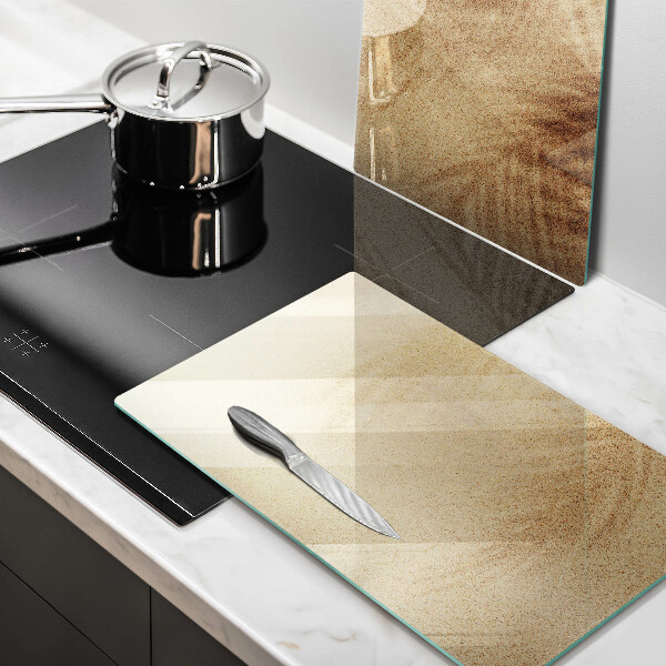 Glass chopping board Beach sand and holidays