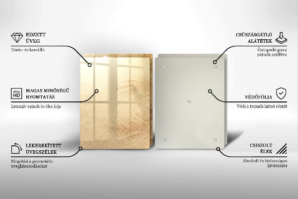 Glass chopping board Beach sand and holidays