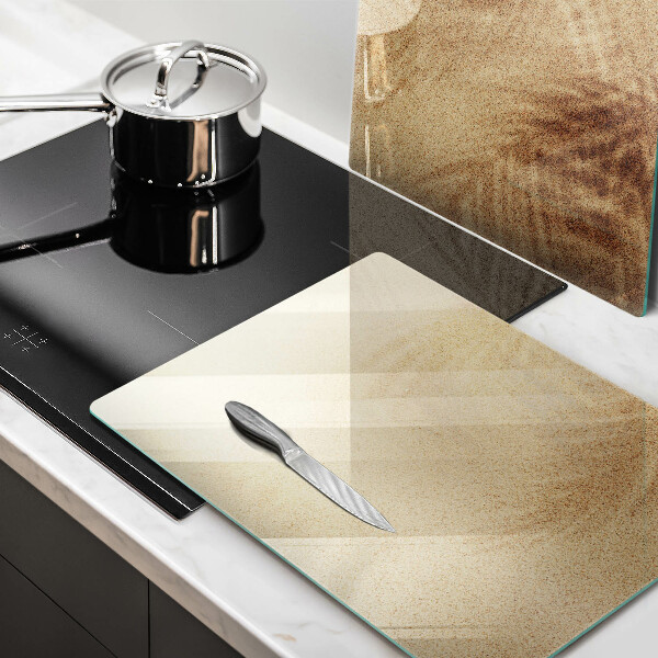 Glass chopping board Beach sand and holidays