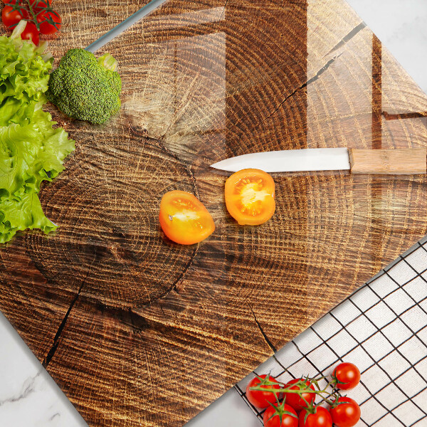 Glass chopping board Wood grain
