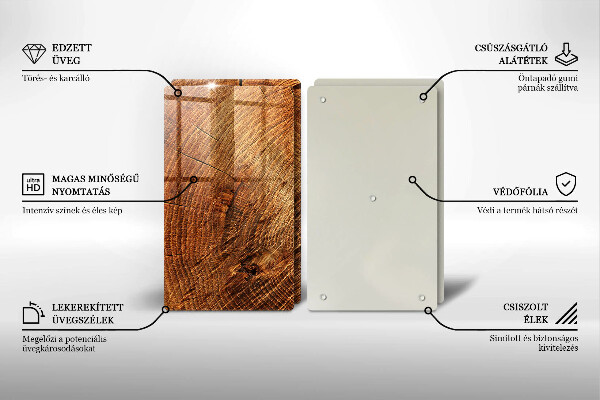 Glass chopping board Wood grain