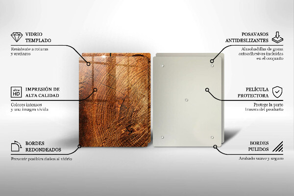 Glass chopping board Wood grain