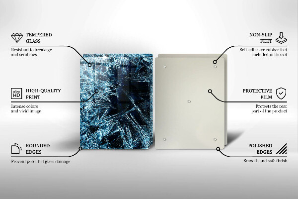 Glass chopping board Sharp ice structure