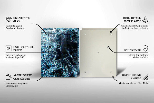 Glass chopping board Sharp ice structure