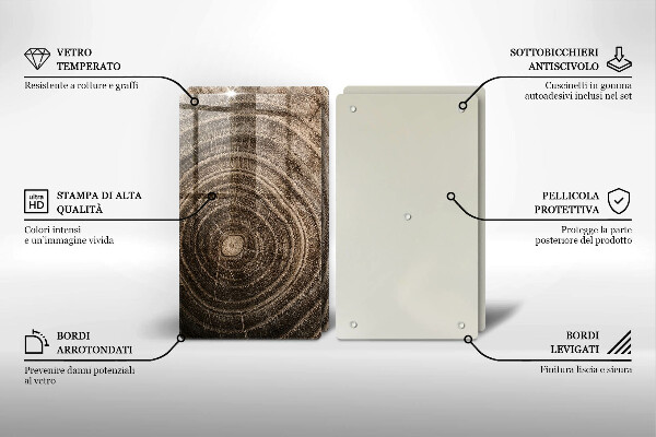 Glass chopping board Wood grain