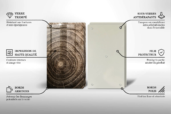 Glass chopping board Wood grain