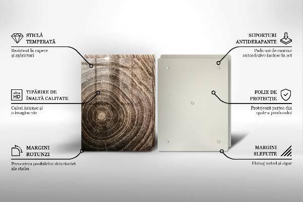 Glass chopping board Wood grain