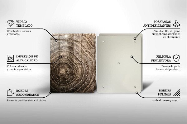 Glass chopping board Wood grain