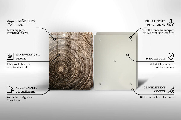 Glass chopping board Wood grain