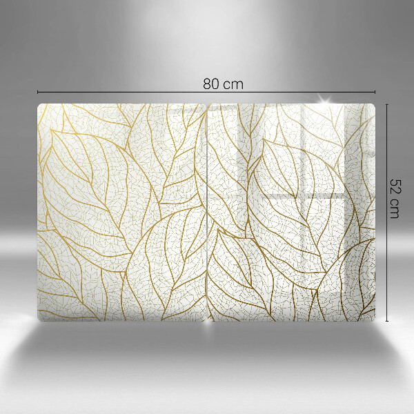 Glass chopping board Line-art leaves pattern