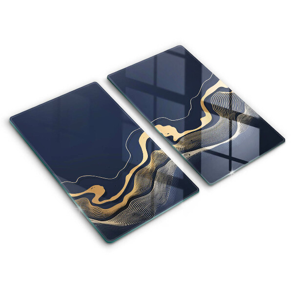 Glass chopping board Abstraction golden lines