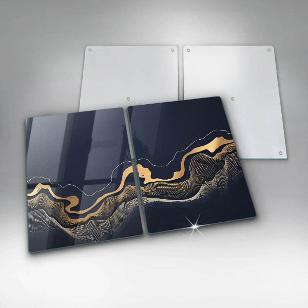 Glass chopping board Abstraction golden lines