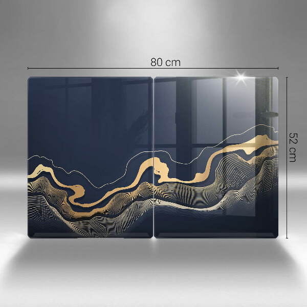 Glass chopping board Abstraction golden lines