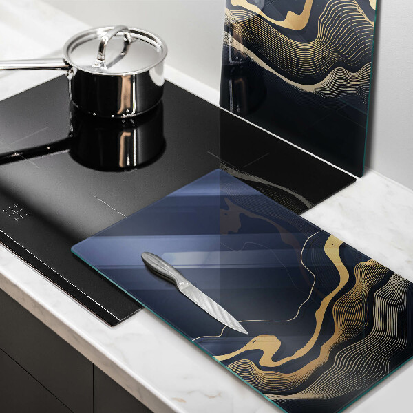 Glass chopping board Abstraction golden lines