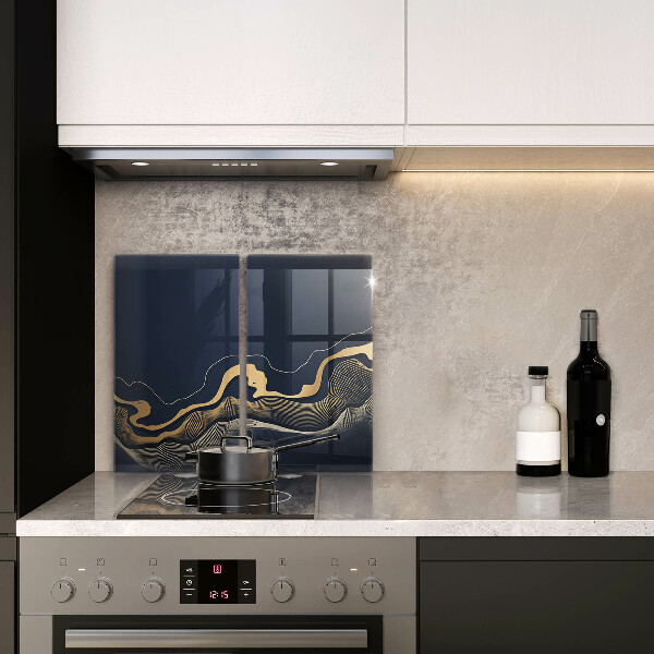 Glass chopping board Abstraction golden lines