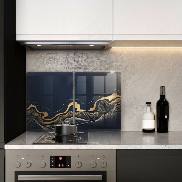 Glass chopping board Abstraction golden lines