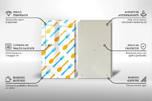 Glass chopping board Forks and spans
