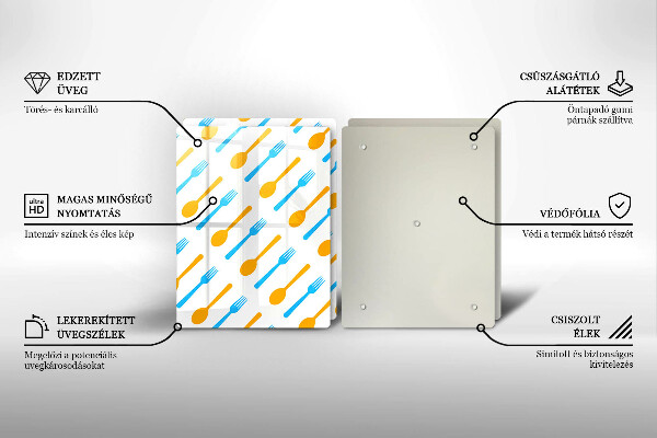 Glass chopping board Forks and spans