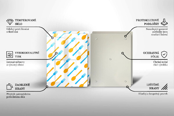 Glass chopping board Forks and spans