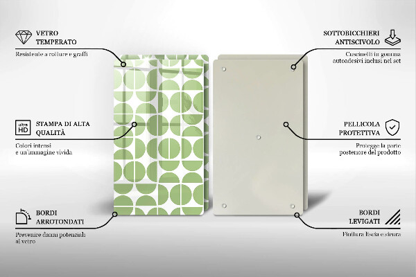 Glass chopping board Boho shapes