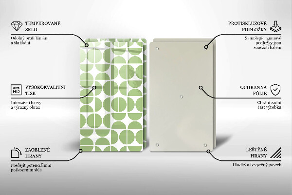 Glass chopping board Boho shapes