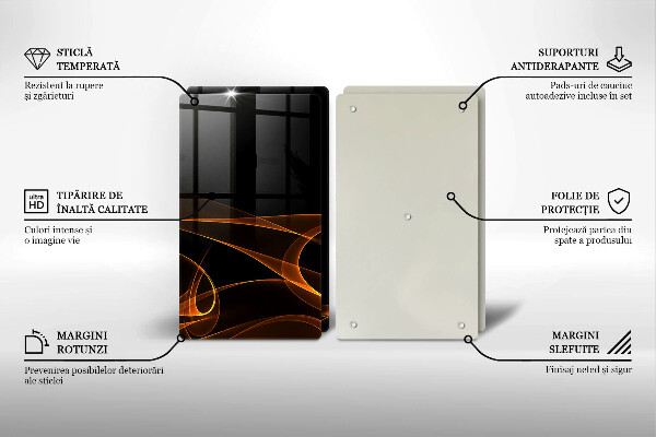 Glass chopping board Abstract lines